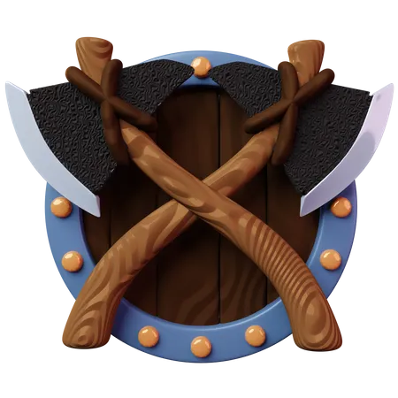 Emblemas bárbaros  3D Illustration