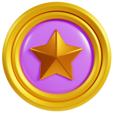 Emblemas de estrela rosa  3D Icon