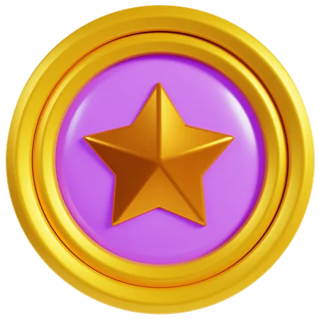 Emblemas de estrela rosa  3D Icon