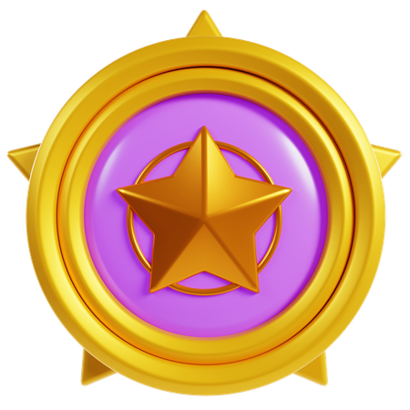 Emblemas de estrela rosa  3D Icon