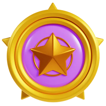 Emblemas de estrela rosa  3D Icon