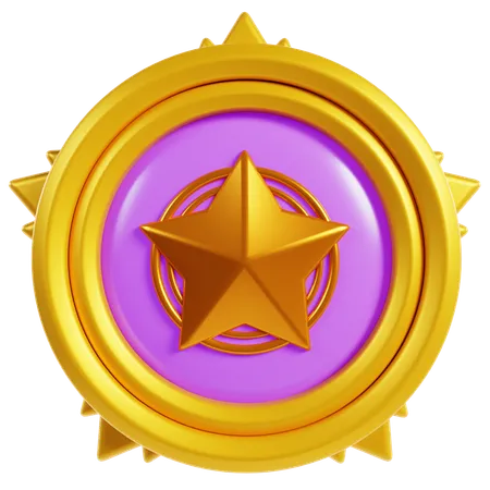 Emblemas de estrela rosa  3D Icon