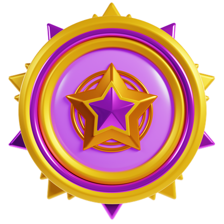 Emblemas de estrela rosa  3D Icon