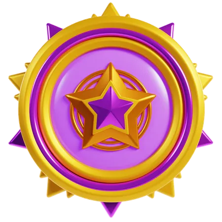 Emblemas de estrela rosa  3D Icon