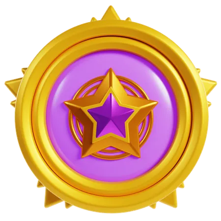 Emblemas de estrela rosa  3D Icon