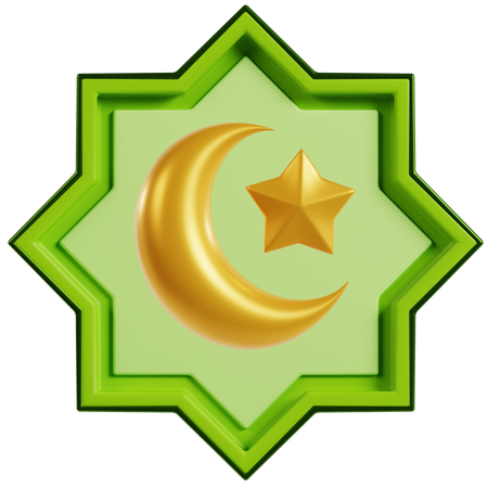 Emblème islamique doré  3D Icon