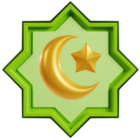 Emblème islamique doré  3D Icon