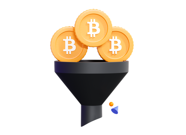 Embudo de bitcoins  3D Icon