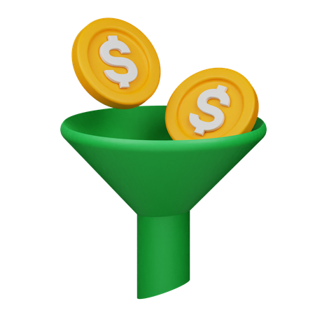 Embudo de dinero  3D Icon