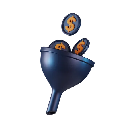 Embudo de dinero  3D Icon