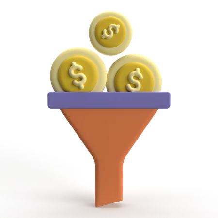 Embudo de dólar  3D Icon