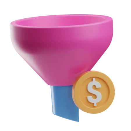 Embudo de dólar  3D Icon