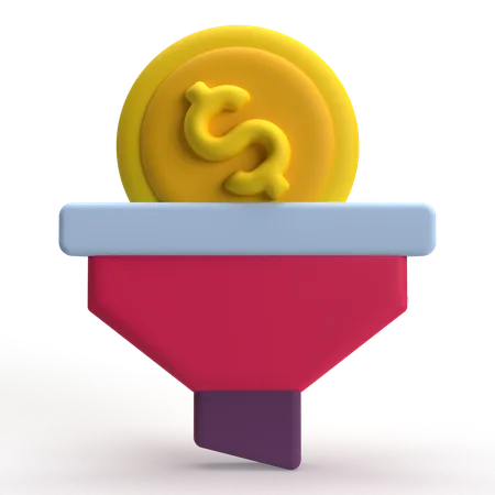 Embudo de monedas  3D Icon