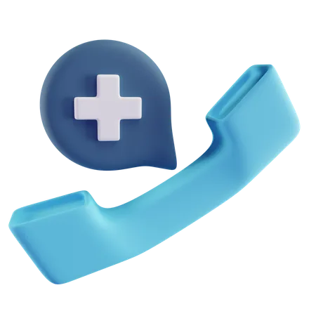 3 D Illustration Of Blue Emergency Call 3D Icon
