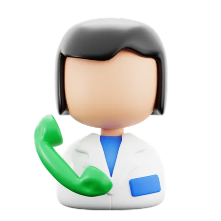 Female Doctor Call By Telephone Consultation Treatment Medical Hospital 3 D Icon Illustration Render Design 3D Icon