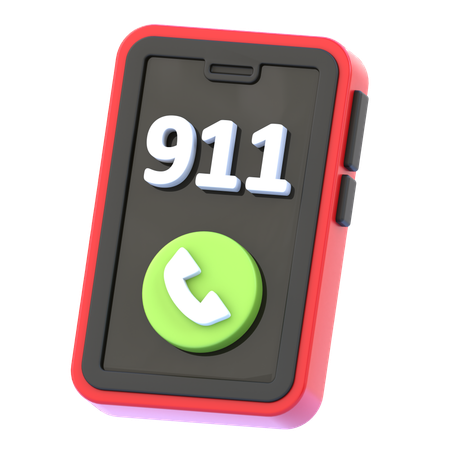 Emergency Call 911  3D Icon