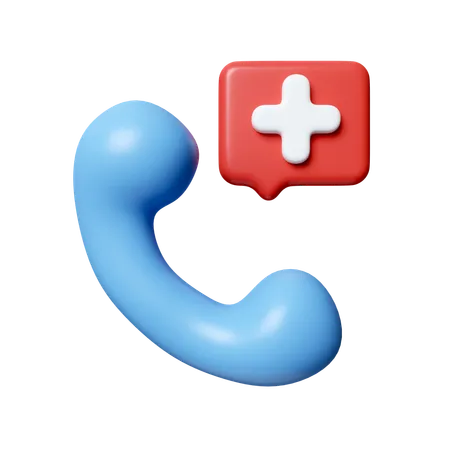 3 D Medical Call Phone Emergency Call Medical Phone Number Icon Isolated On White Background 3 D Rendering Illustration Clipping Path 3D Icon