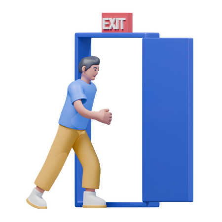 Emergency Exit  3D Illustration