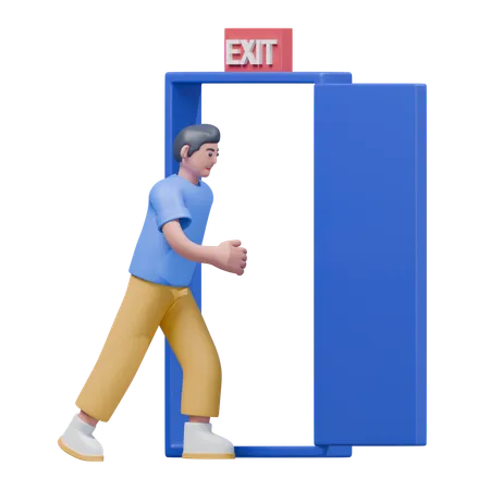 Emergency Exit  3D Illustration