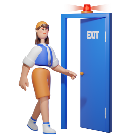 Emergency Exit  3D Illustration