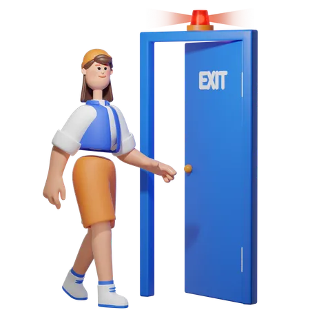 Emergency Exit  3D Illustration