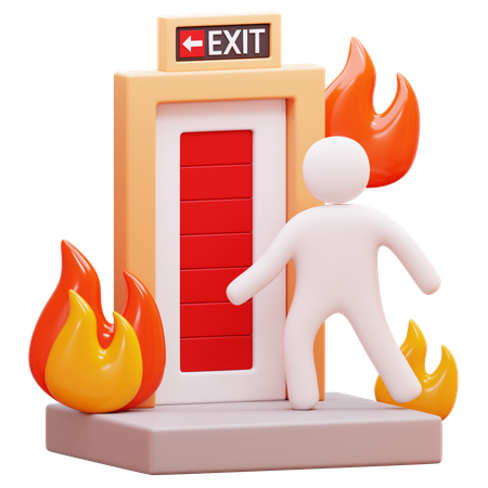 Emergency Exit Case Of Fire  3D Icon