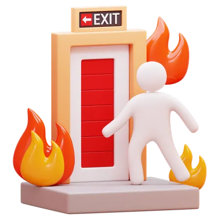 Emergency Exit Case Of Fire  3D Icon