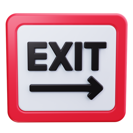 Emergency Exit Sign  3D Icon