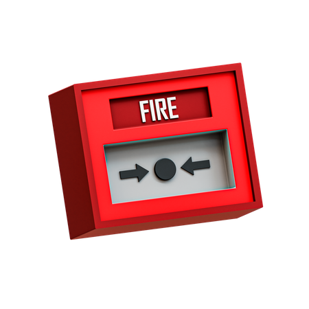 Emergency Fire Button 3D Illustration