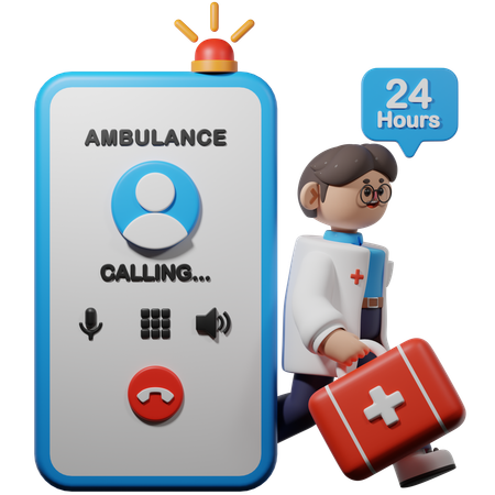 Emergency Medical Support  3D Illustration