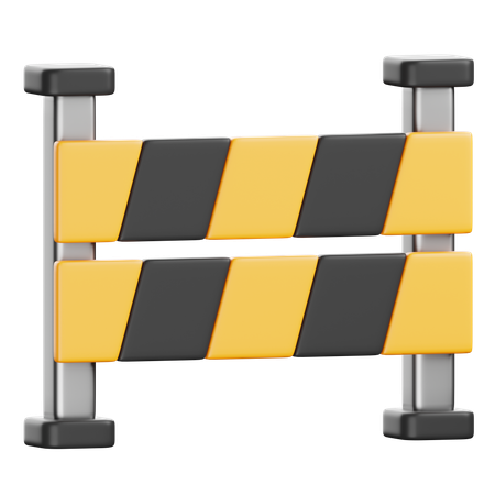 Emergency Police Barrier  3D Icon