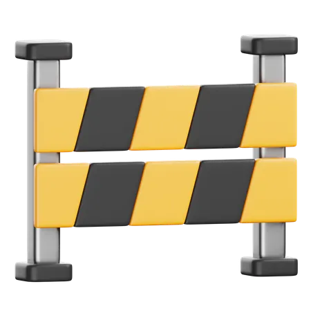 Emergency Police Barrier  3D Icon