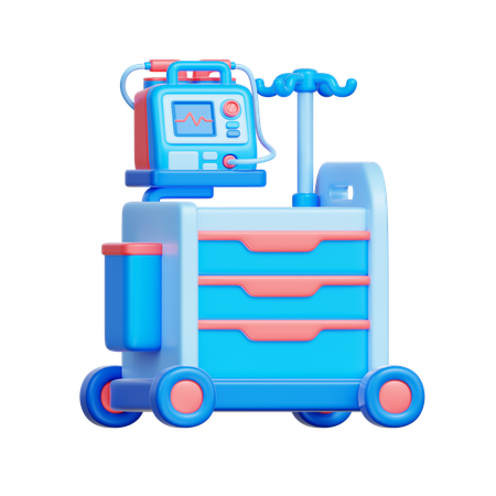 緊急用トロリー  3D Icon
