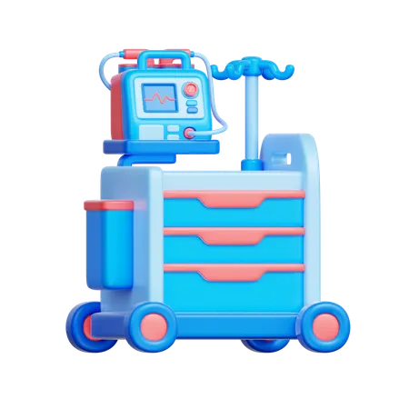 緊急用トロリー  3D Icon