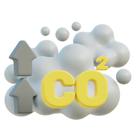 Émissions de dioxyde de carbone  3D Icon