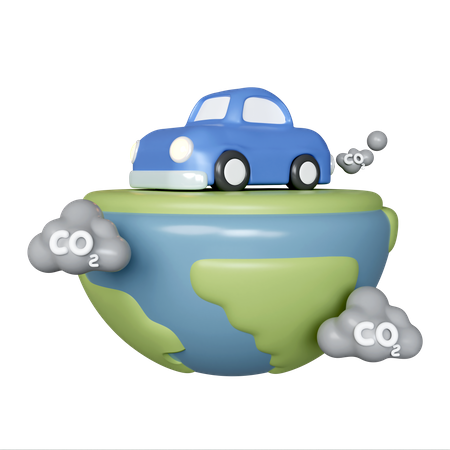 Emissões do carro  3D Icon