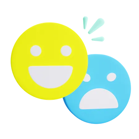 Emoção feliz e triste  3D Icon
