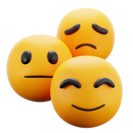 Emoções múltiplas  3D Icon