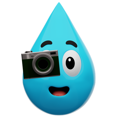 Emoji tomando una foto con el agua  3D Icon