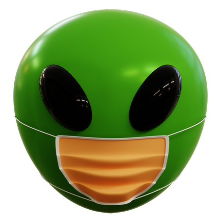 Emoji Alien Has Flu  3D Icon