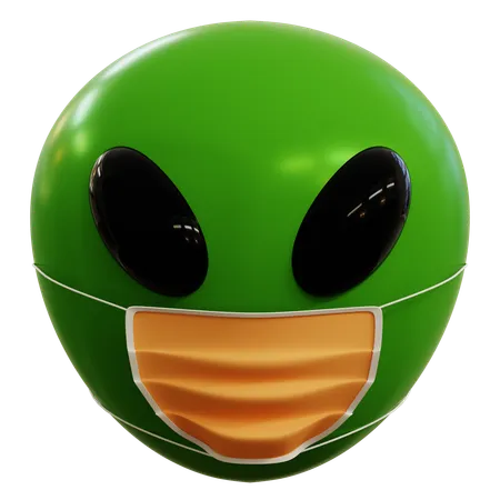 Emoji Alien Has Flu  3D Icon