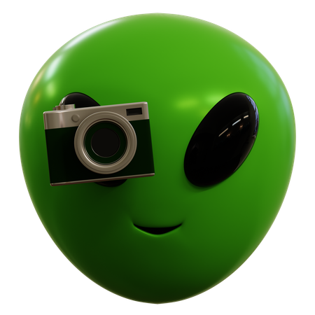 Emoji Alien Taking Photo  3D Icon