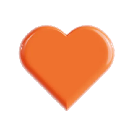 Emoji de amor laranja  3D Icon