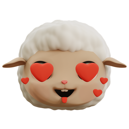 Emoji de amor de ovelha  3D Icon