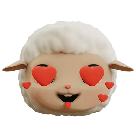 Emoji de amor de ovelha  3D Icon