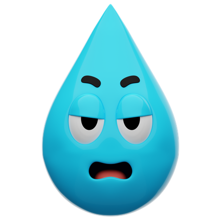 Emoji Angry Water  3D Icon