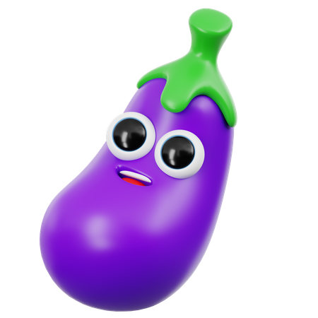 Emoji d'aubergine mignon  3D Icon