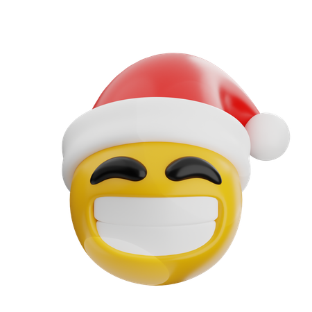 Emoji avec chapeau de père Noël  3D Icon