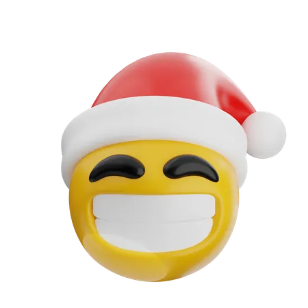 Emoji avec chapeau de père Noël  3D Icon