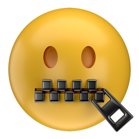 Emoji de boca con cremallera  3D Icon